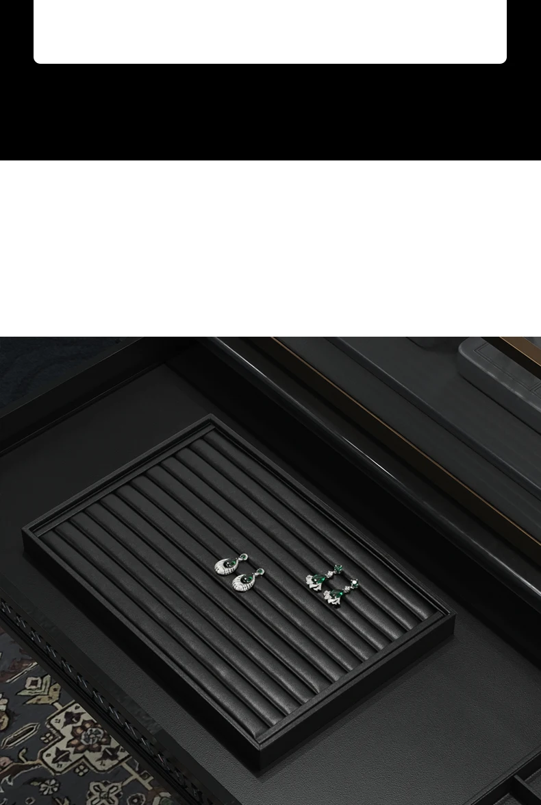 Oirlv Jewelry Organizer Leather Jewelry Storage Tray Display Ring Bracelet Necklace Storage Box Showcase Drawer Organizer Trays