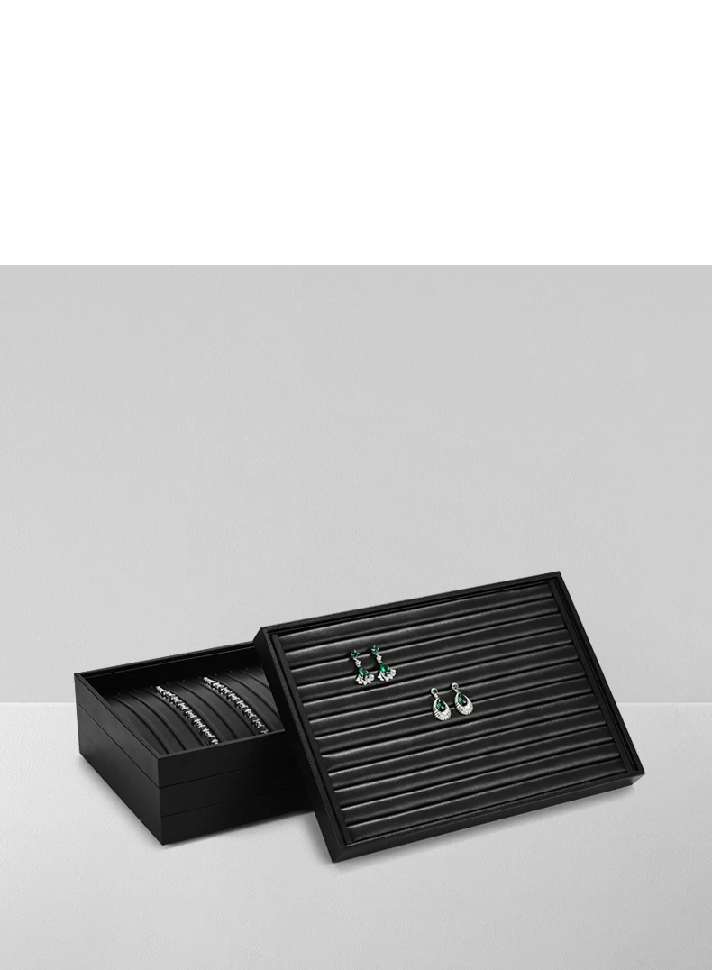 Oirlv Jewelry Organizer Leather Jewelry Storage Tray Display Ring Bracelet Necklace Storage Box Showcase Drawer Organizer Trays