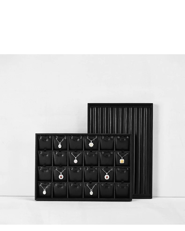 Oirlv Jewelry Organizer Leather Jewelry Storage Tray Display Ring Bracelet Necklace Storage Box Showcase Drawer Organizer Trays