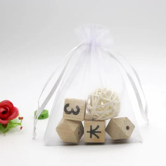 50pcs/lot Colorful Organza Bag 7x9cm 9x12cm 10x15cm Gift Wedding Packaging Display Jewelry Tulle Drawstring Bags Jewelry Pouches