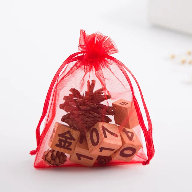 50pcs/lot Colorful Organza Bag 7x9cm 9x12cm 10x15cm Gift Wedding Packaging Display Jewelry Tulle Drawstring Bags Jewelry Pouches