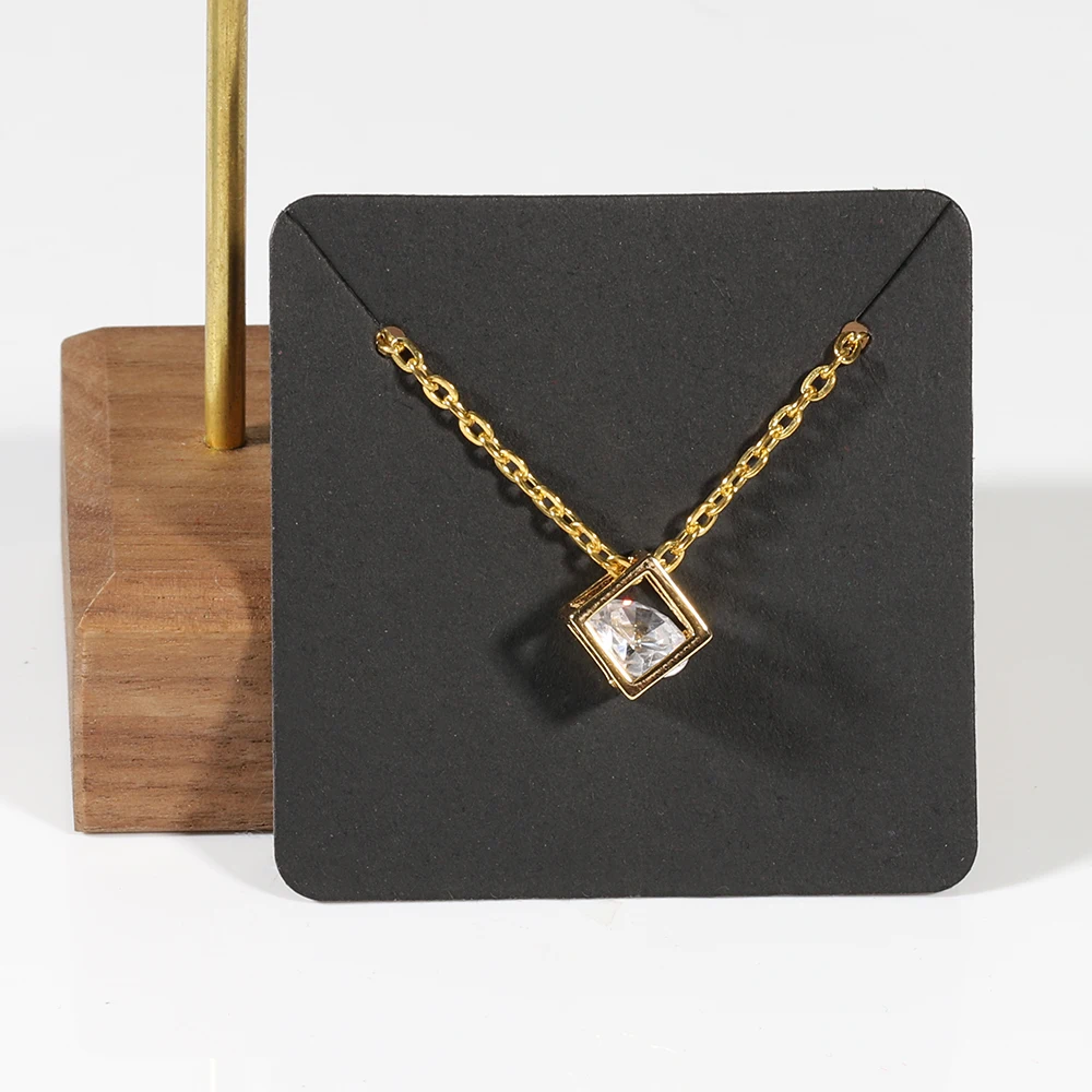 Earring Cards and 50pcs Bags 5x5cm Card Necklace Earring Display Cards Self-Seal Bags Kraft Paper Card for DIY Jewelry Packaging