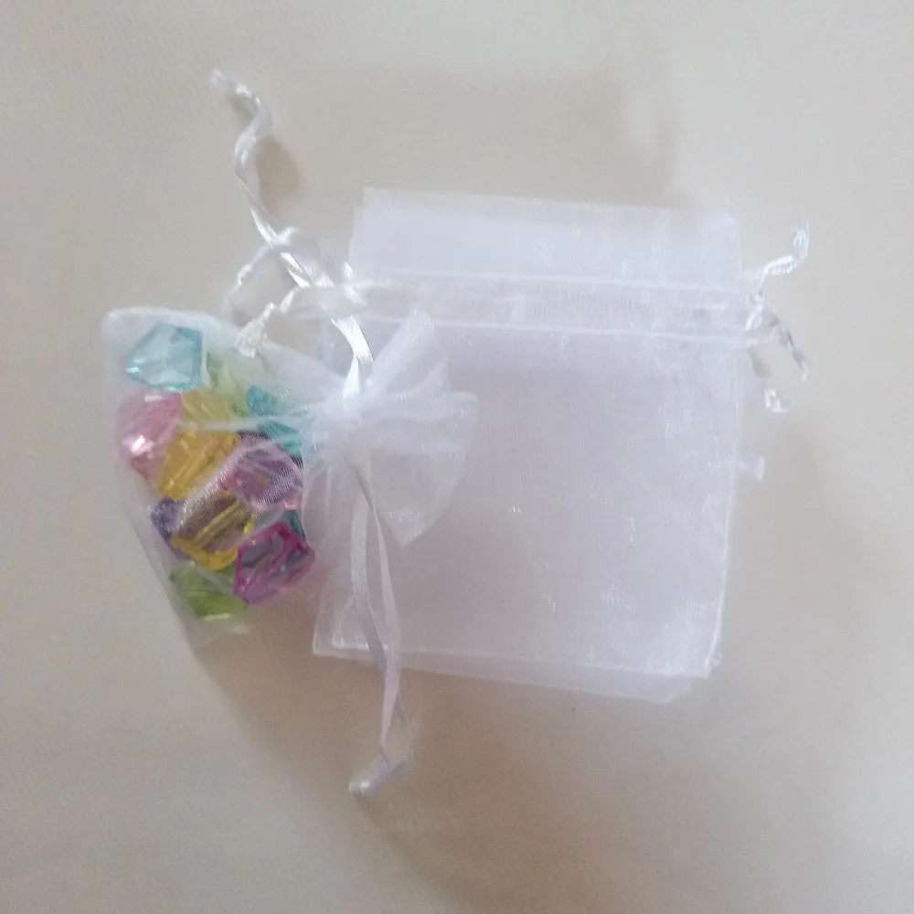 1000pcs White Gift Bags For Jewelry Bags And Packaging Organza Bag Drawstring Bag Wedding/Woman Travel Storage Display Pouches