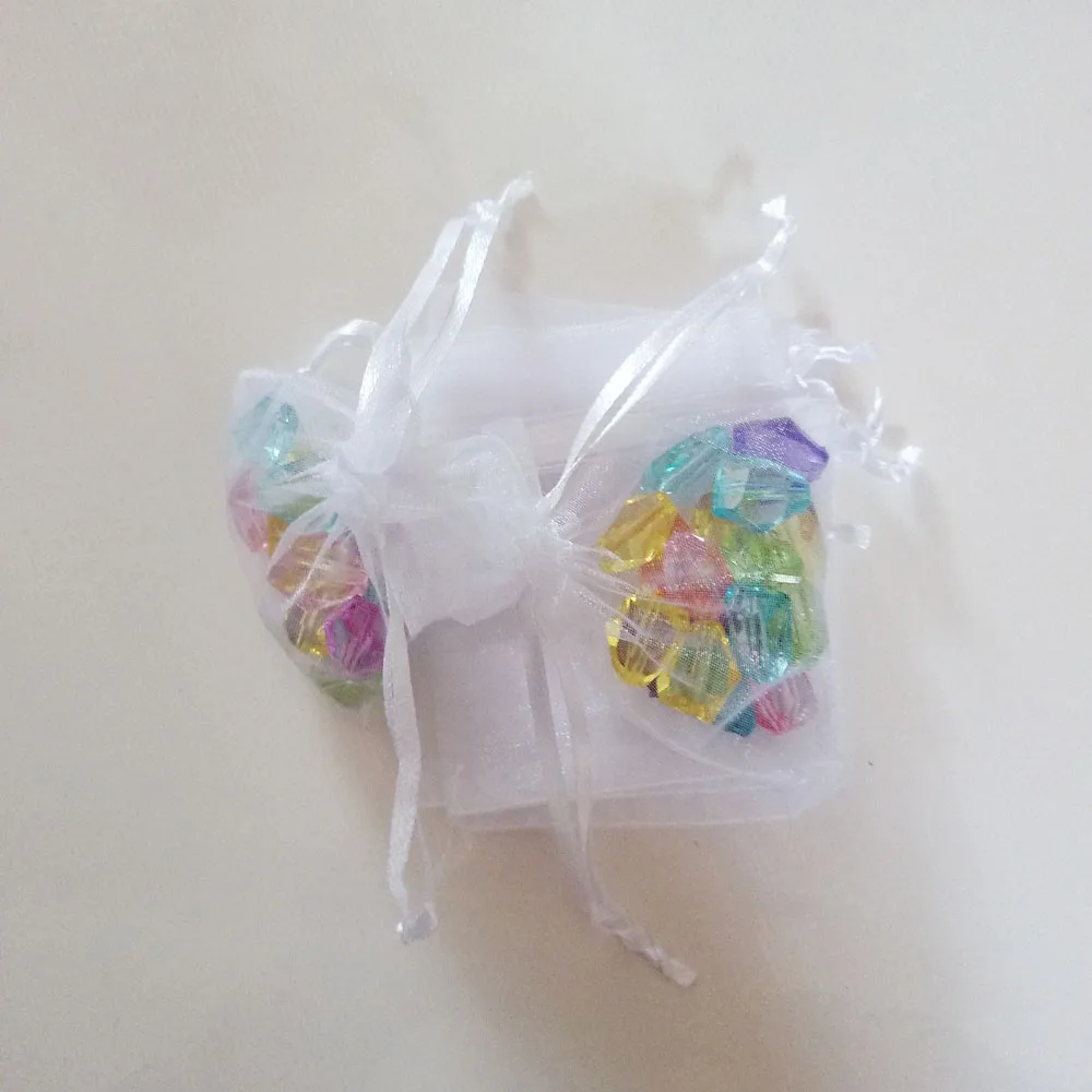 1000pcs White Gift Bags For Jewelry Bags And Packaging Organza Bag Drawstring Bag Wedding/Woman Travel Storage Display Pouches