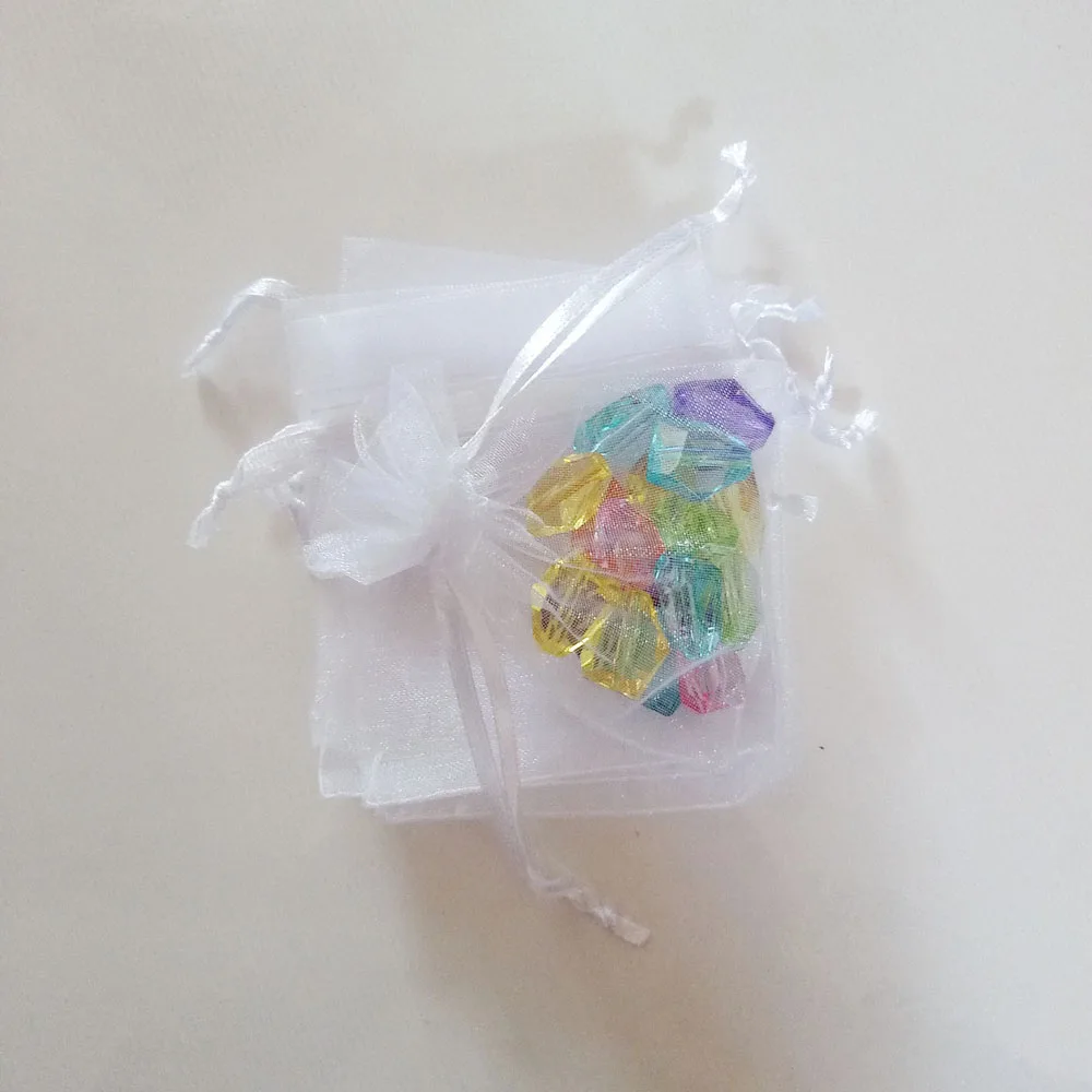 1000pcs White Gift Bags For Jewelry Bags And Packaging Organza Bag Drawstring Bag Wedding/Woman Travel Storage Display Pouches