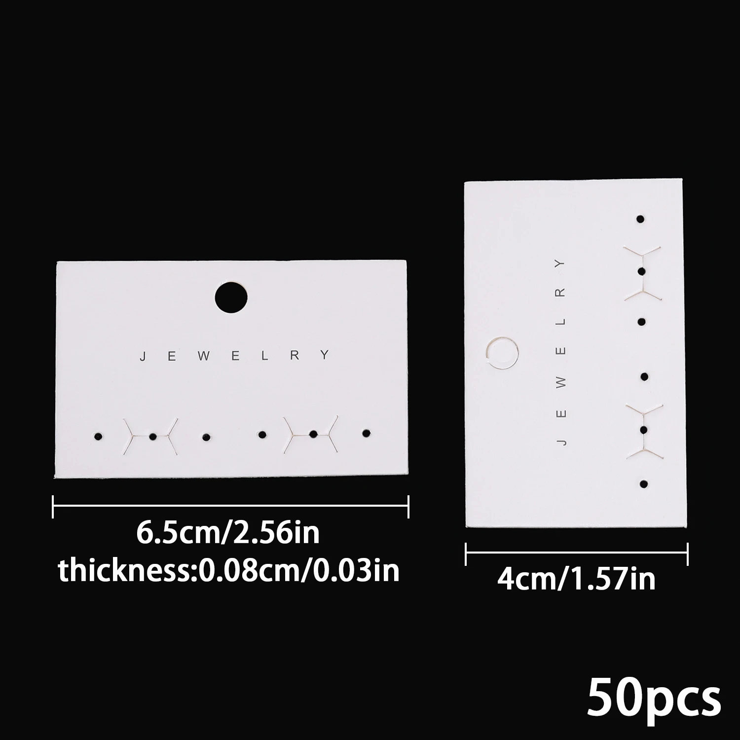 50pcs/lot 6x9cm White Cardboard Paper Earring Display Cards Earring Package Hang Tag Card for DIY Ear Studs Jewelry Display Card