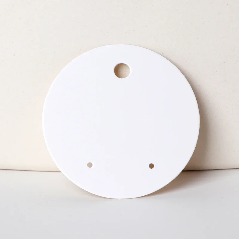 50 pcs 6x6cm Circular Earrings Jewelry Display Kraft Paper Card With Or Without Bags Wholesale Packaging Small Business Supplier