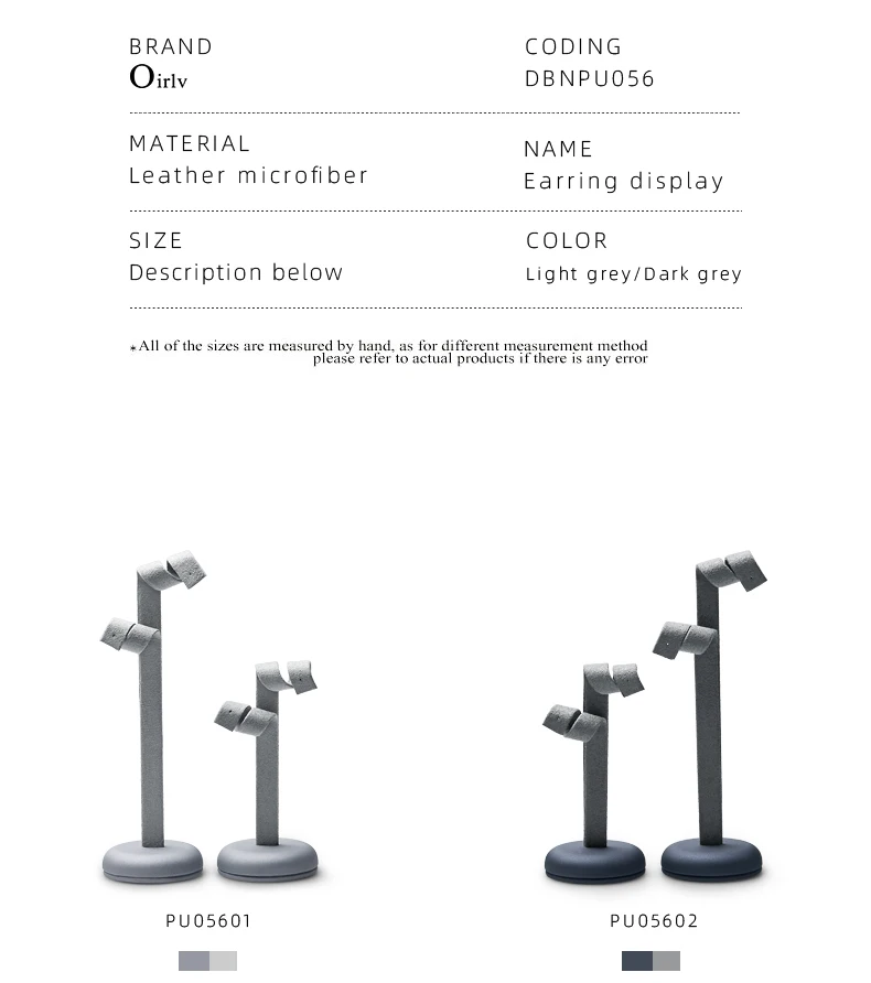 Oirlv Jewelry Stand Display For Business Grey Leather Earring Jewelry Display Stand Necklace Bracelet Watch Jewelry Holder Stand