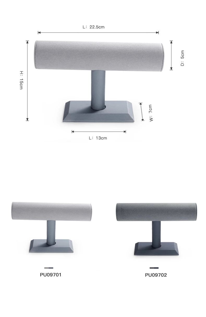 Oirlv Jewelry Stand Display For Business Grey Leather Earring Jewelry Display Stand Necklace Bracelet Watch Jewelry Holder Stand