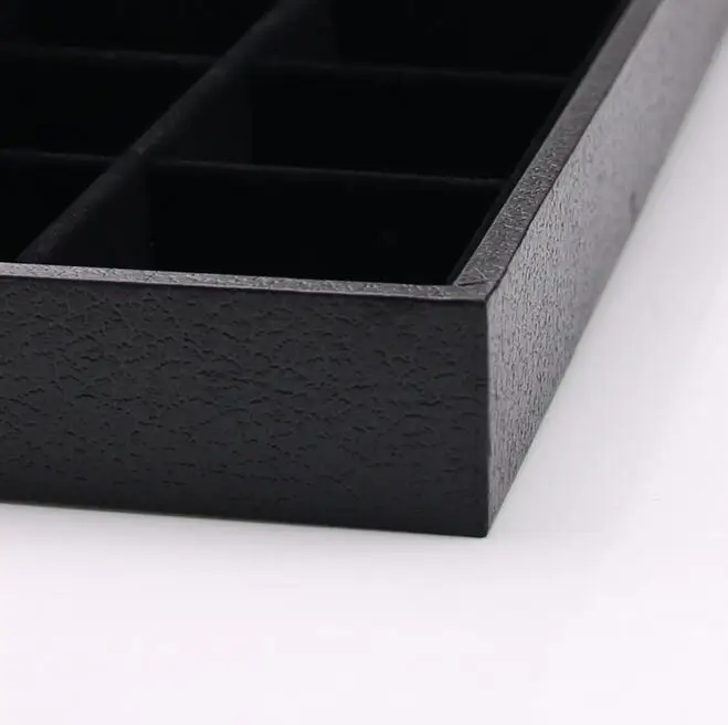 PU Black Velvet Jewelry Tray Jewellery Organizer Storage Box Watch Holder Necklace Ring Earring Pendant Stand Series For woman