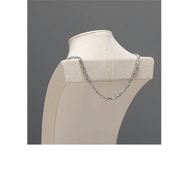 WoodTen Linen Jewelry Display Bust Necklace Display Stand Necklace Mannequin Holder for Jewelry Selling Trade Show Necklace Prop