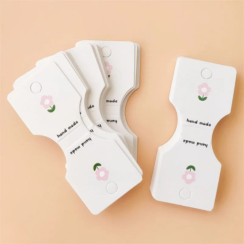 100pcs Handcrafted Jewelry Packaging Unique Folded Cards Holders for Necklace Bracelet Accessories Gifts and Retail Display