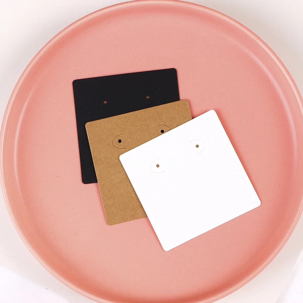 50 Pcs 7x7cm Earrings Jewelry Display Paper Card With Or Without Bags Wholesale Packaging Business Supplier Customize Service