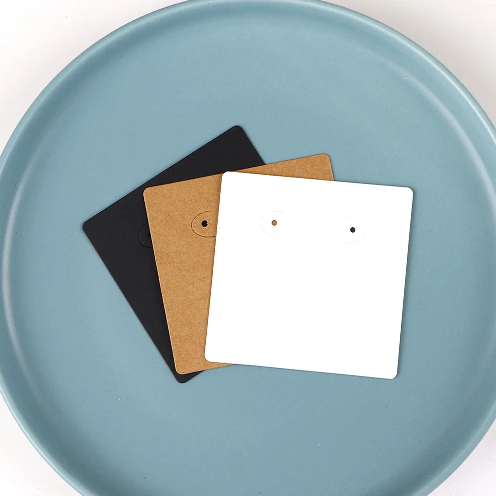 50 Pcs 7x7cm Earrings Jewelry Display Paper Card With Or Without Bags Wholesale Packaging Business Supplier Customize Service