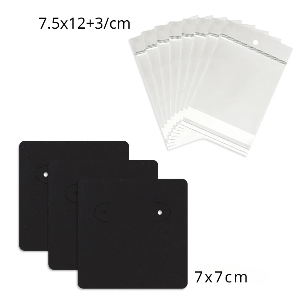 50 Pcs 7x7cm Earrings Jewelry Display Paper Card With Or Without Bags Wholesale Packaging Business Supplier Customize Service