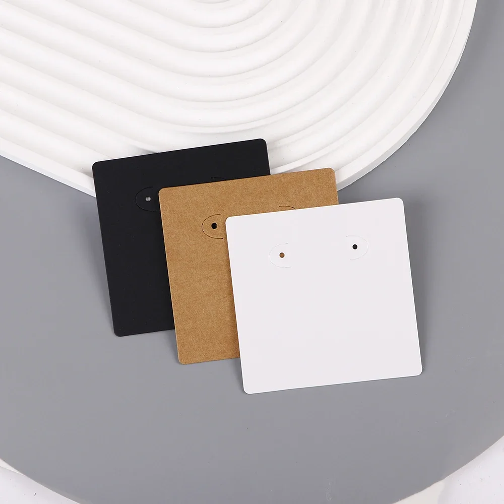 50 Pcs 7x7cm Earrings Jewelry Display Paper Card With Or Without Bags Wholesale Packaging Business Supplier Customize Service