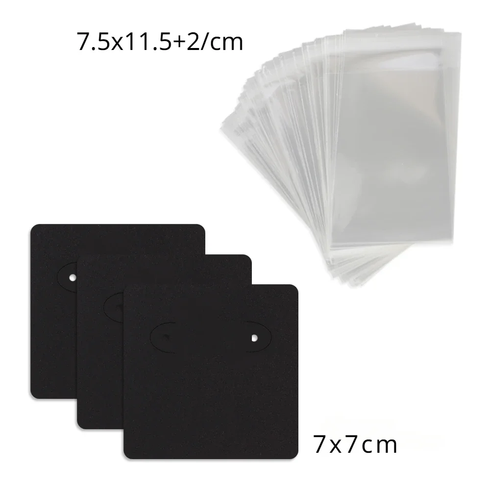 50 Pcs 7x7cm Earrings Jewelry Display Paper Card With Or Without Bags Wholesale Packaging Business Supplier Customize Service