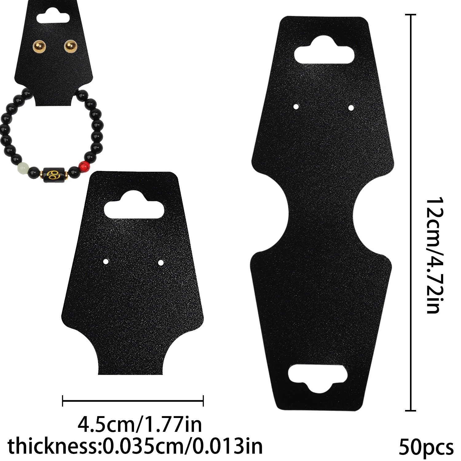 50Pcs Black White Necklace Bracelets Jewellery Packing Card Display Holder Cardboard Hanging Tag For Jewelry Display card
