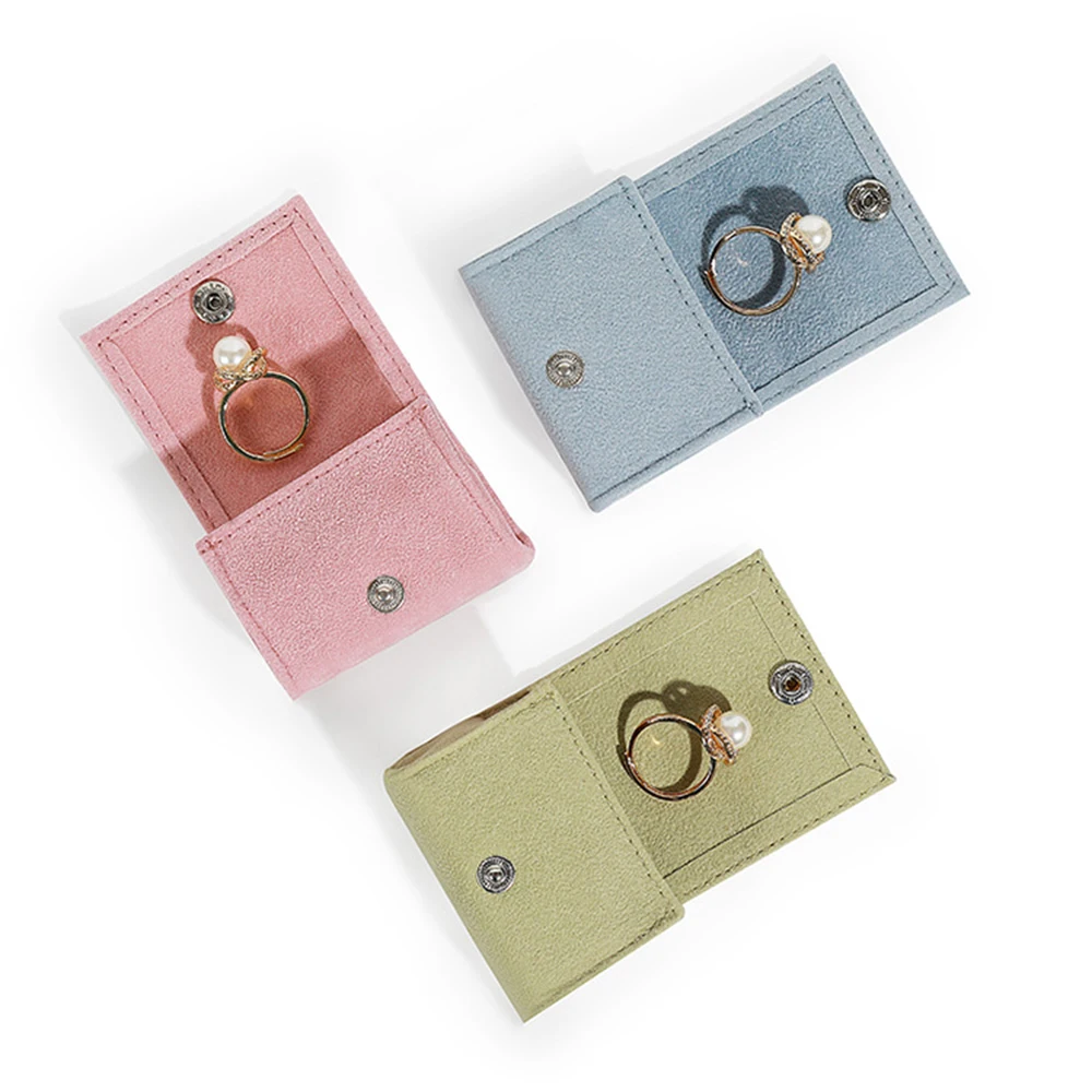 New Velvet Jewelry Box for Travel Portable Ring Earrings Stud Storage Bag Fashion Cute Mini  Jewelry Packaging Organizer Bag