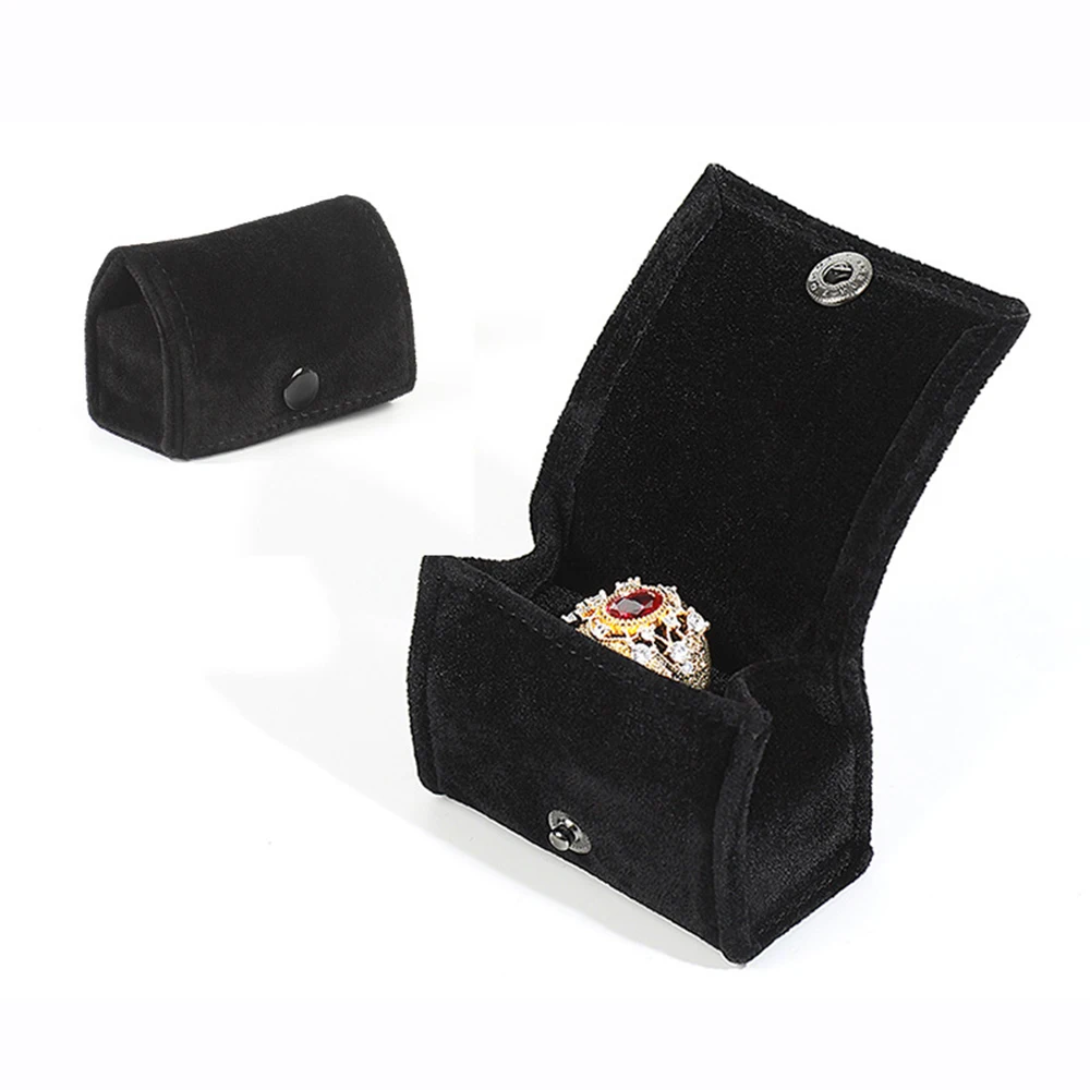 New Velvet Jewelry Box for Travel Portable Ring Earrings Stud Storage Bag Fashion Cute Mini  Jewelry Packaging Organizer Bag