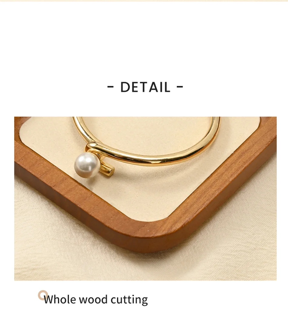 Oirlv Wooden Display Stand Set Beige Velvet Jewelry Ideal for Jeweler & Home Organizer for Necklaces Rings, Earrings, Bracelets
