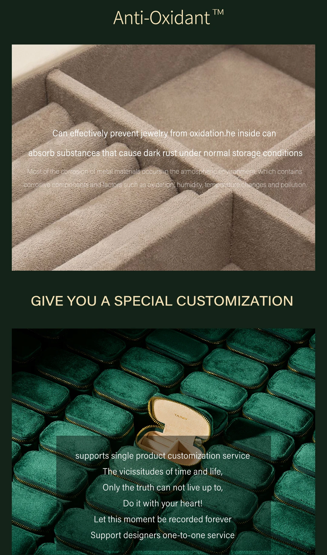 TAIMY Velvet Jewelry Box Jeweler Jewelry Gifts Custom Logo Packaging Portable Travel Ring Earrings Storage Box Jewellery Boxes