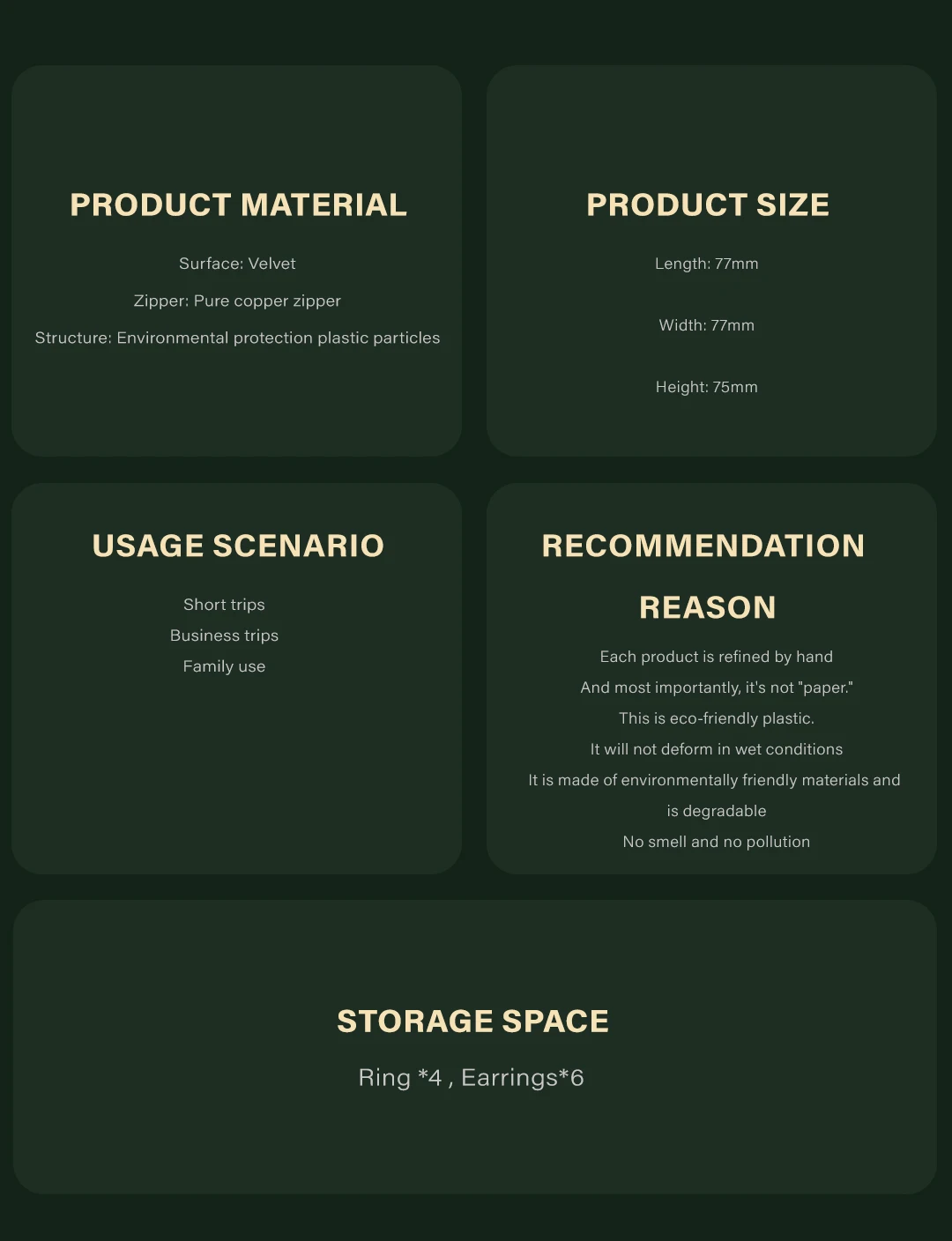TAIMY Velvet Jewelry Box Jeweler Jewelry Gifts Custom Logo Packaging Portable Travel Ring Earrings Storage Box Jewellery Boxes