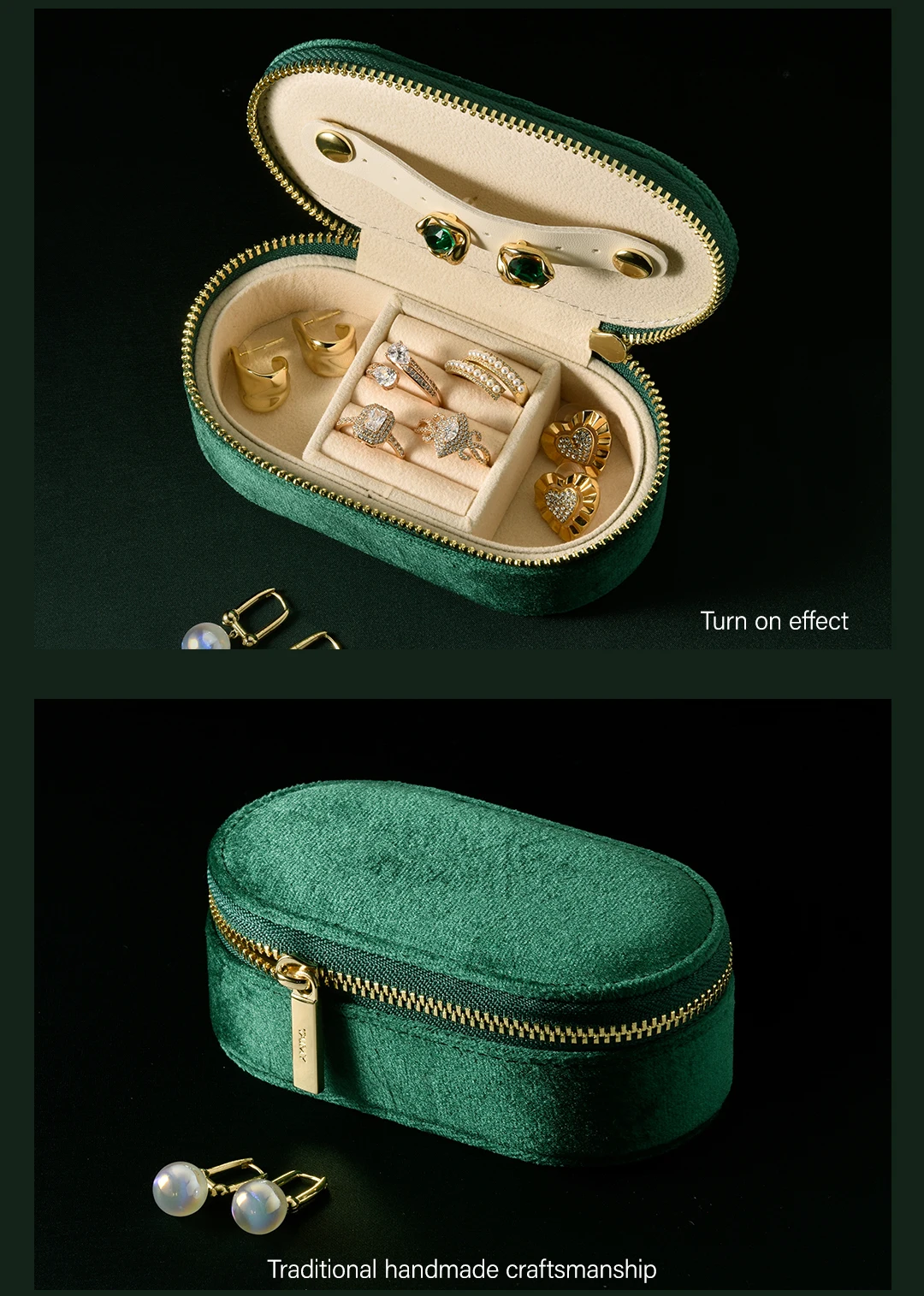 TAIMY Velvet Jewelry Box Jeweler Jewelry Gifts Custom Logo Packaging Portable Travel Ring Earrings Storage Box Jewellery Boxes