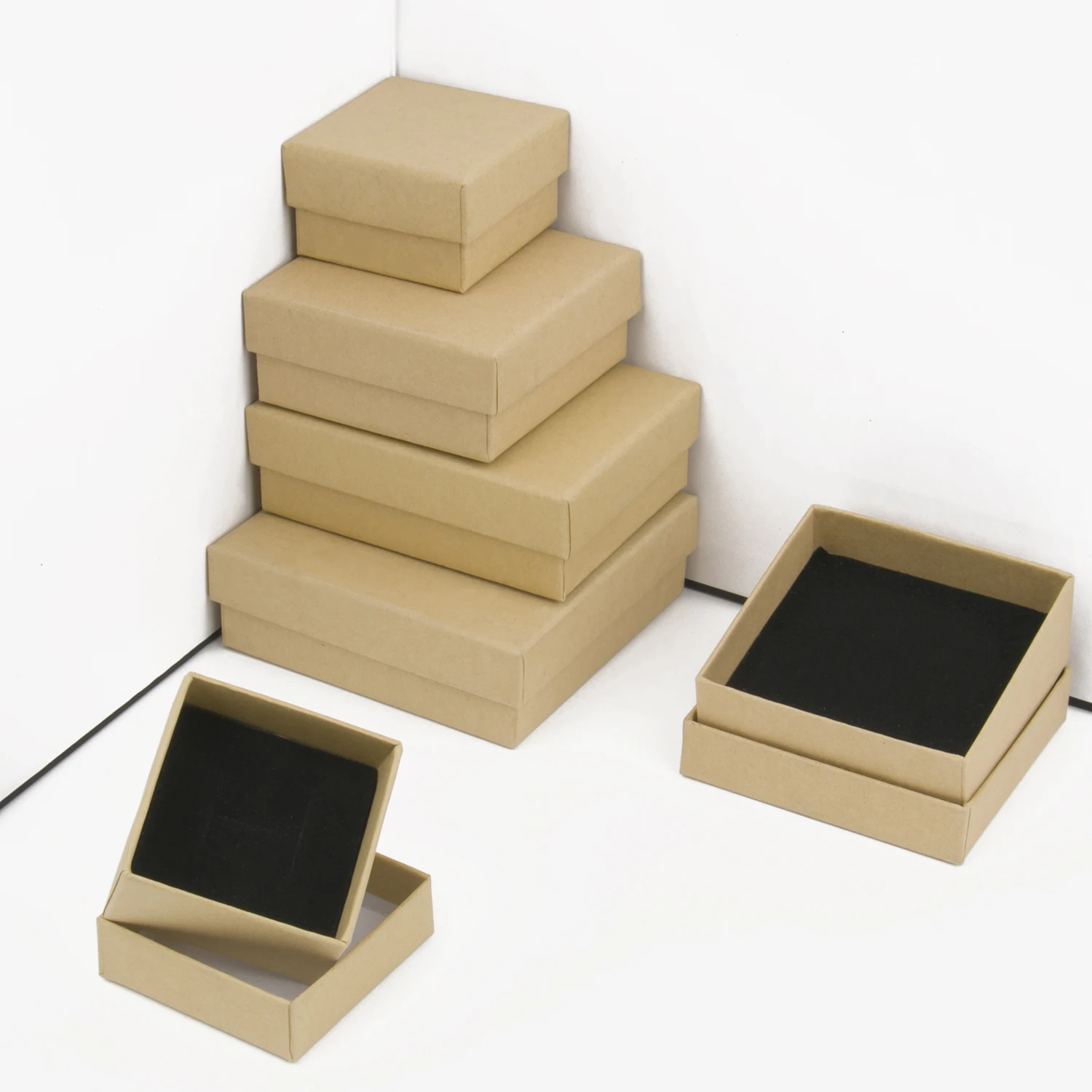 1PC Kraft Paper Jewelry Box Bracelet Necklace Ring Earring Box Handmde Wedding Gifts Packaging Box Jewelry Accessories