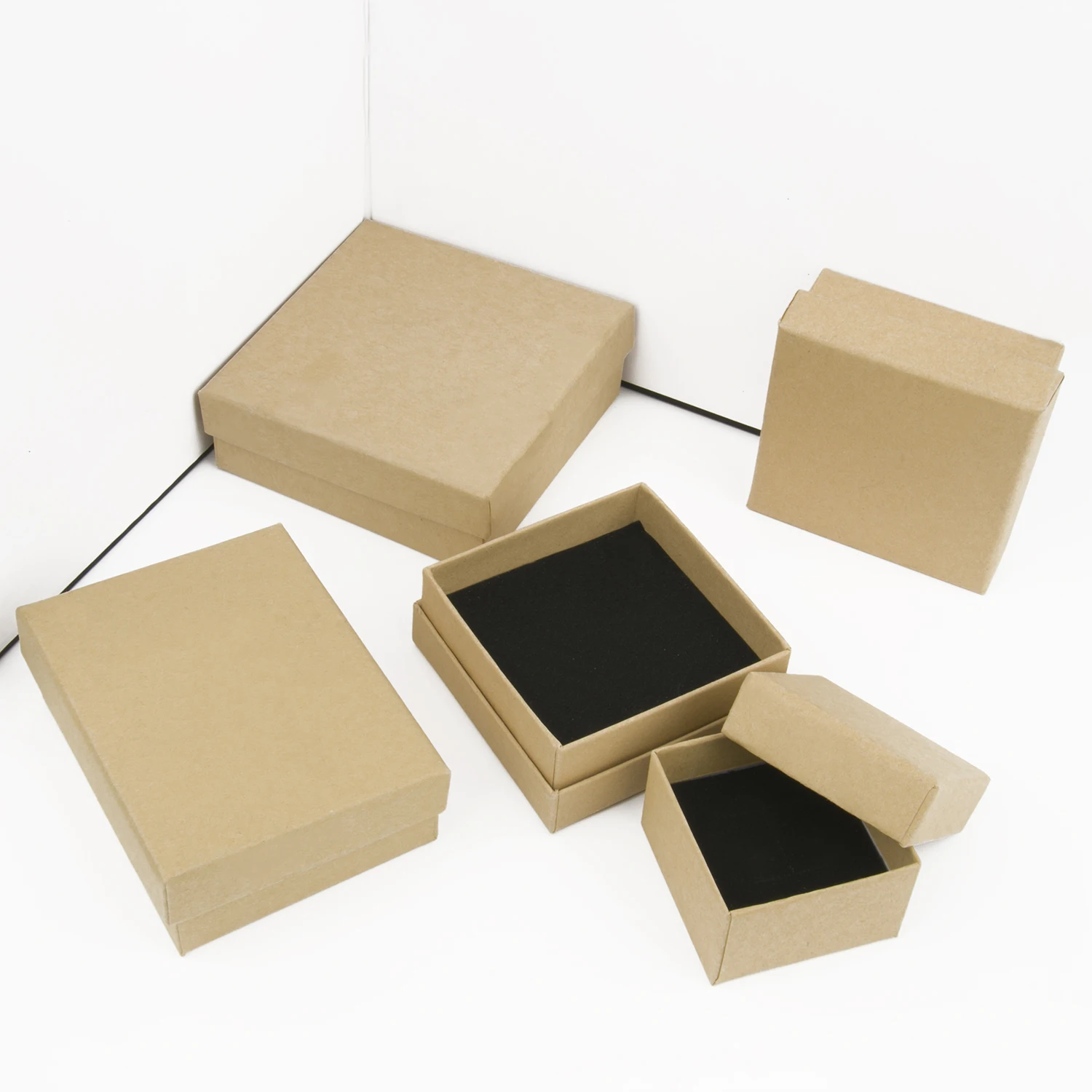 1PC Kraft Paper Jewelry Box Bracelet Necklace Ring Earring Box Handmde Wedding Gifts Packaging Box Jewelry Accessories