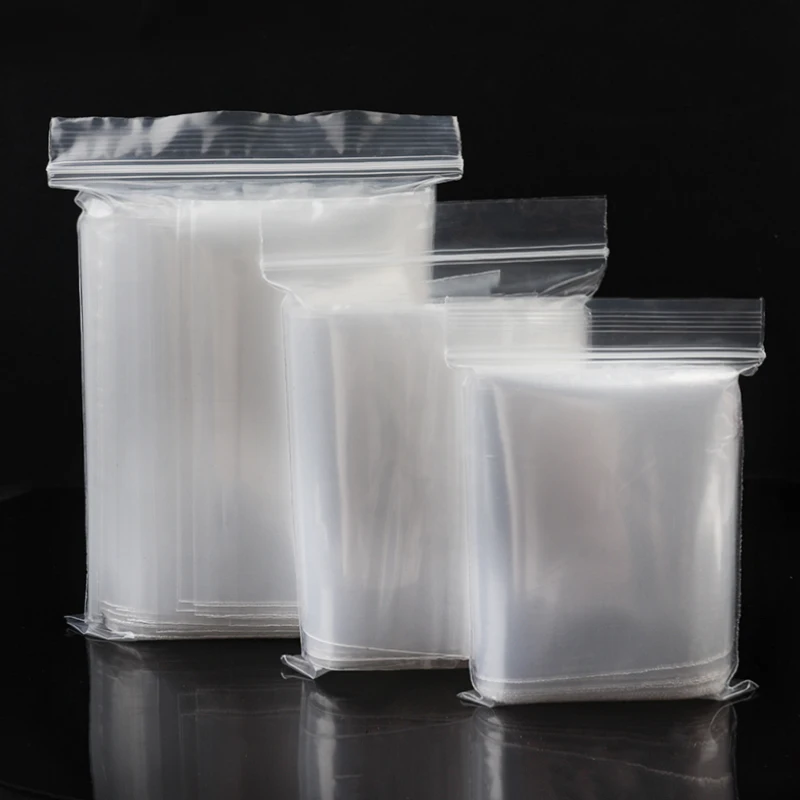 20-100pcs Zipper Sealed Bags Clear Ziplock Plastic Bags Jewelry Food Packing Reclosable Storage Zippers Sealing Pouch Wholesale