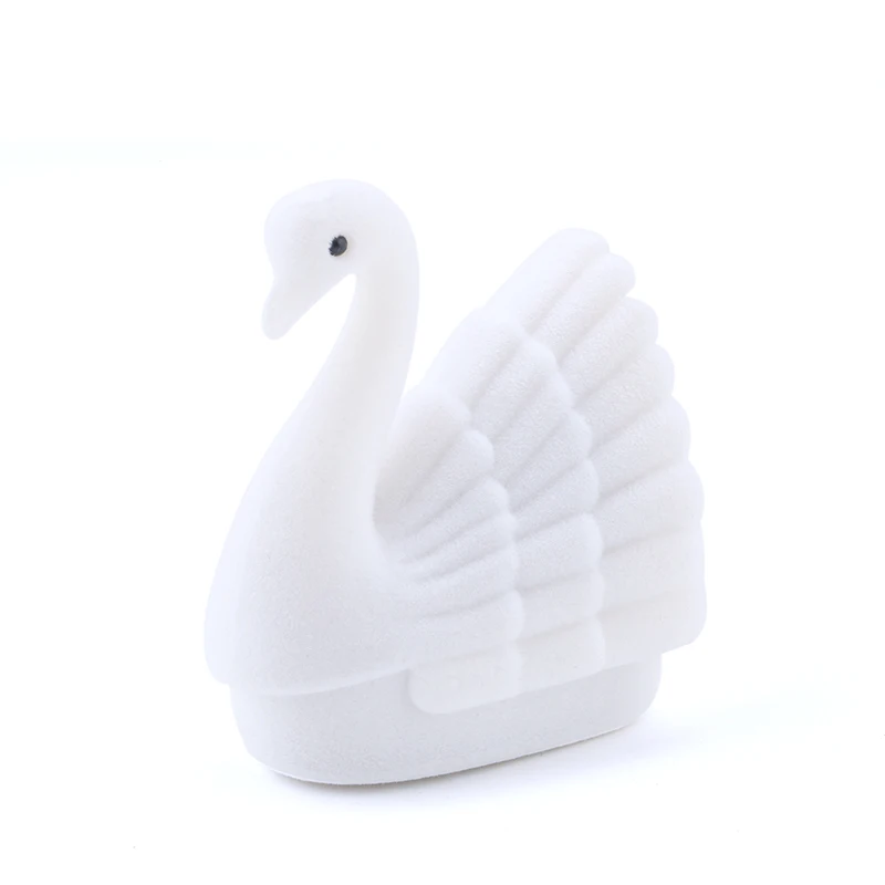1Piece Lovely Swan Jewelry Box Velvet Wedding Ring Box Necklace Display Box Swan Gift Box Container Case for Jewelry Packaging