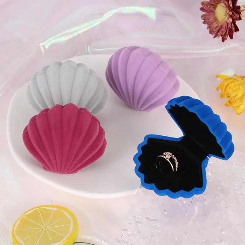 Velvet Jewelry Box Organizer Cute Animal Wedding Ring Box Fruit Storage Case Earring Necklace Display Packaging Gift Accessories