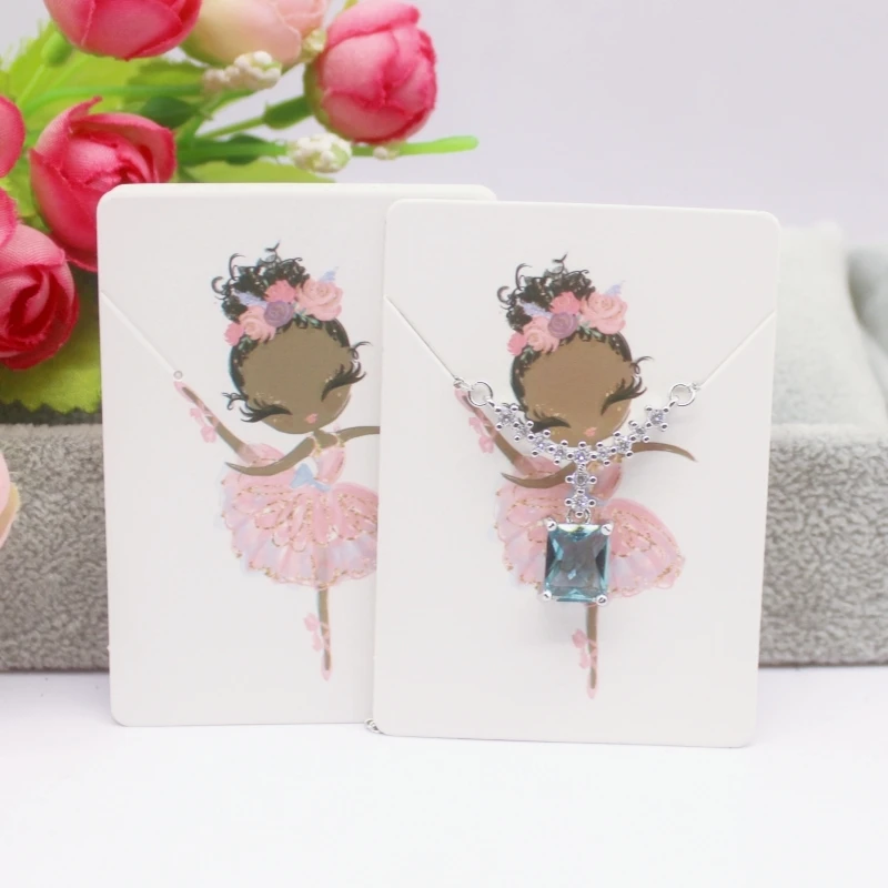 50 Pieces/Lot Necklace Card 5x7cm/5x5cm/Abstract Painting Paper Card Jewelry Packaging Card