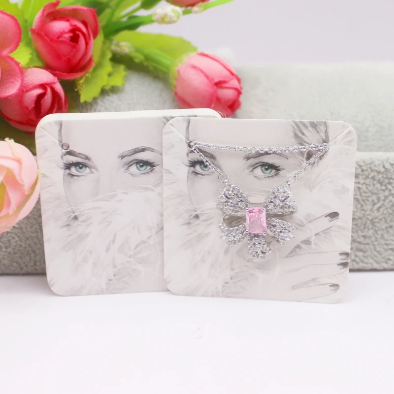 50 Pieces/Lot Necklace Card 5x7cm/5x5cm/Abstract Painting Paper Card Jewelry Packaging Card