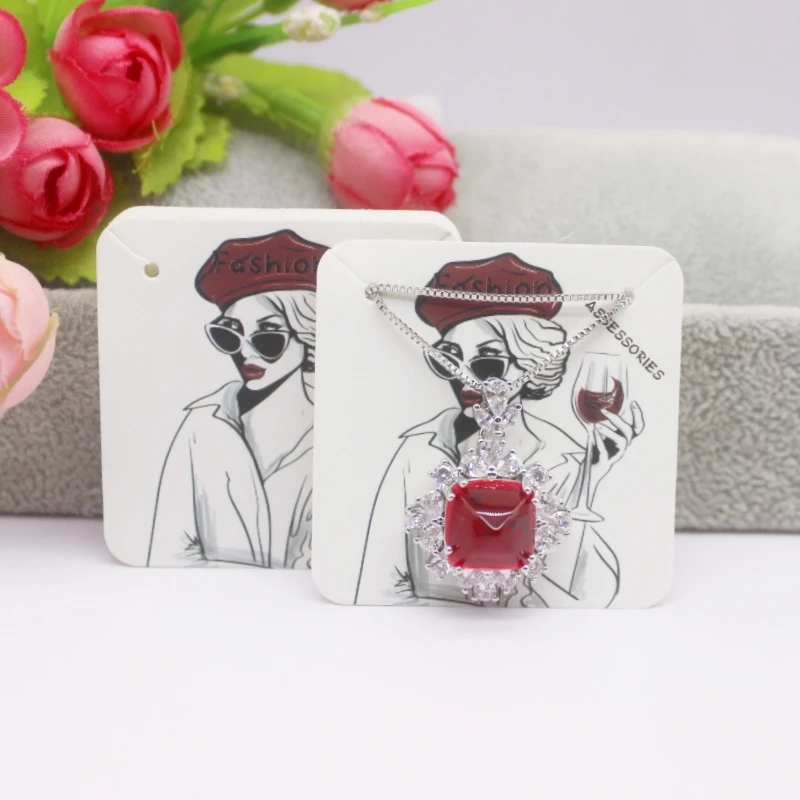 50 Pieces/Lot Necklace Card 5x7cm/5x5cm/Abstract Painting Paper Card Jewelry Packaging Card