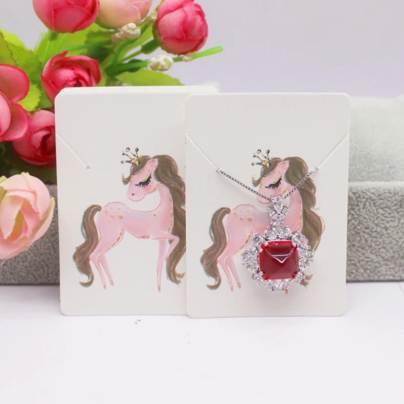 50 Pieces/Lot Necklace Card 5x7cm/5x5cm/Abstract Painting Paper Card Jewelry Packaging Card