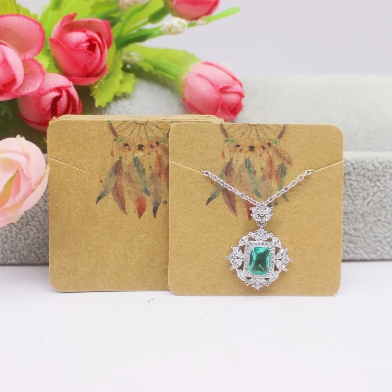 50 Pieces/Lot Necklace Card 5x7cm/5x5cm/Abstract Painting Paper Card Jewelry Packaging Card