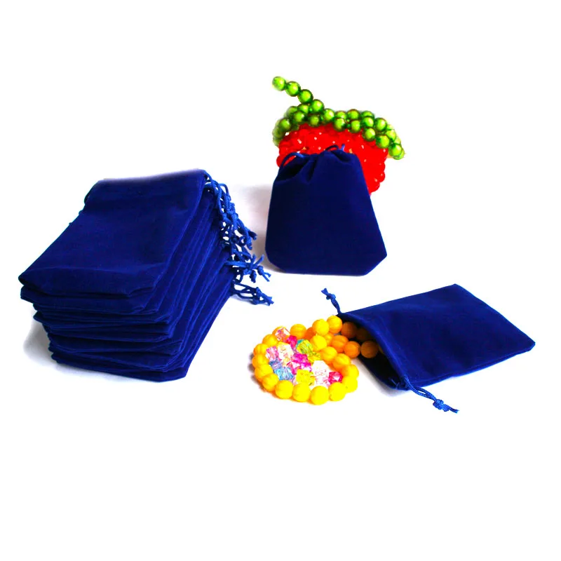 7x9/10x12cm 5pcs/lot Velvet Drawstring Bags Jewelry Packaging Pouches For Candy Earrings Beads Christmas Wedding Party Gift Bag