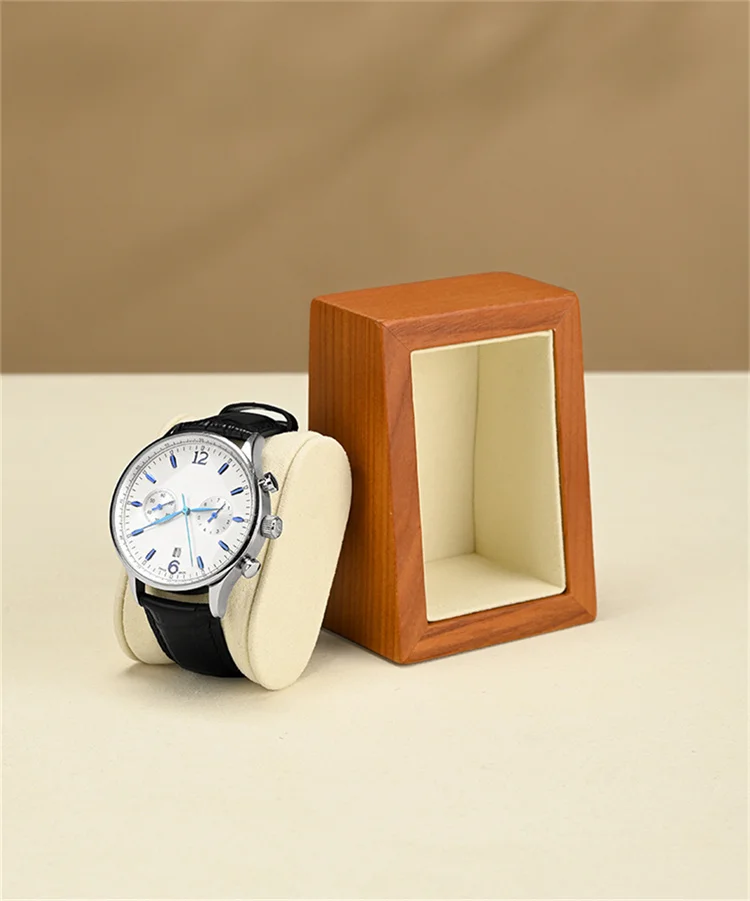 WoodTen Wooden Watch Box Storage 1/2-Slot Wrist Watch Organizer Box Display Organizer with Pillow Bag for Watch Display Stand