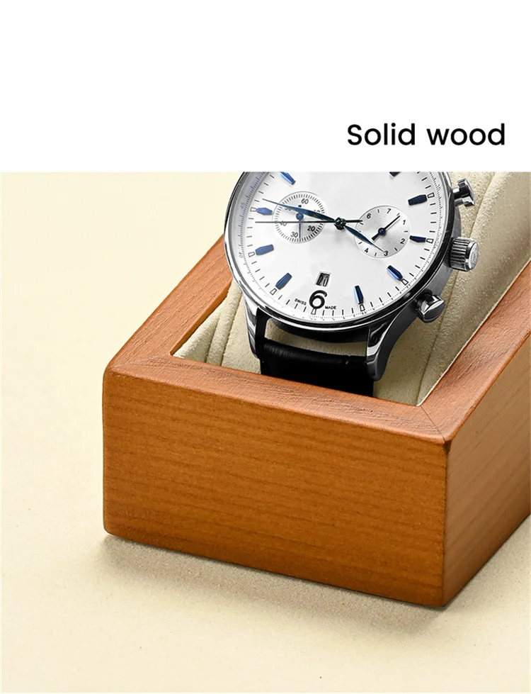 WoodTen Wooden Watch Box Storage 1/2-Slot Wrist Watch Organizer Box Display Organizer with Pillow Bag for Watch Display Stand