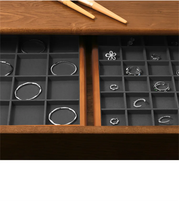 Oirlv Gray Wooden Jewelry Tray Jewelry Display Viewing Plate Ring Pendant Bracelet Storage Plate Display Tray Jewelry Organizer