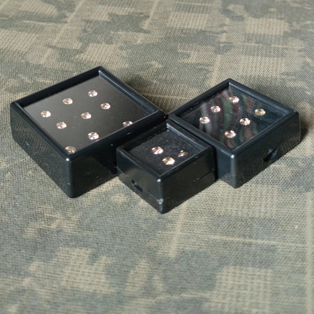 15Pcs Jewelry Storage Box Diamond Gemstone Organizers Glass Cover Ring Pendant Coin Case 3cm/4cm/5cm Sizes Box for Organization