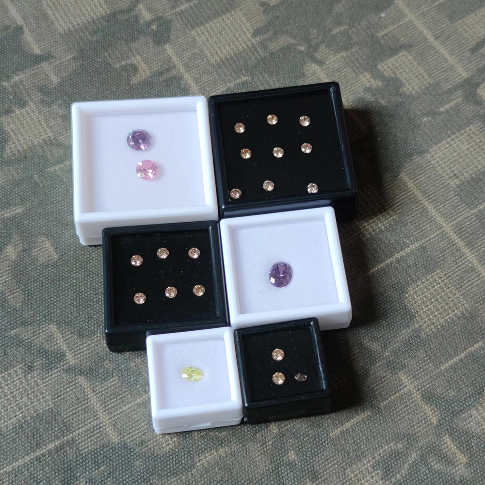 15Pcs Jewelry Storage Box Diamond Gemstone Organizers Glass Cover Ring Pendant Coin Case 3cm/4cm/5cm Sizes Box for Organization