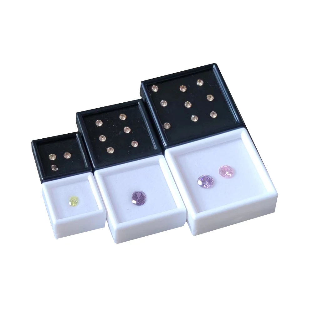 15Pcs Jewelry Storage Box Diamond Gemstone Organizers Glass Cover Ring Pendant Coin Case 3cm/4cm/5cm Sizes Box for Organization