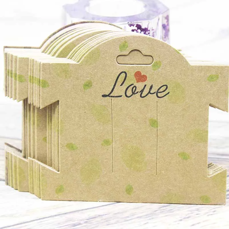 50Pcs Kraft Paper For YOU Hairpin Card 9*10cm Flower Design Jewelry Display Cards DIY THANK YOU Hairclip Ornaments Package