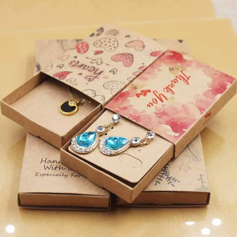 50Pcs Kraft Paper For YOU Hairpin Card 9*10cm Flower Design Jewelry Display Cards DIY THANK YOU Hairclip Ornaments Package