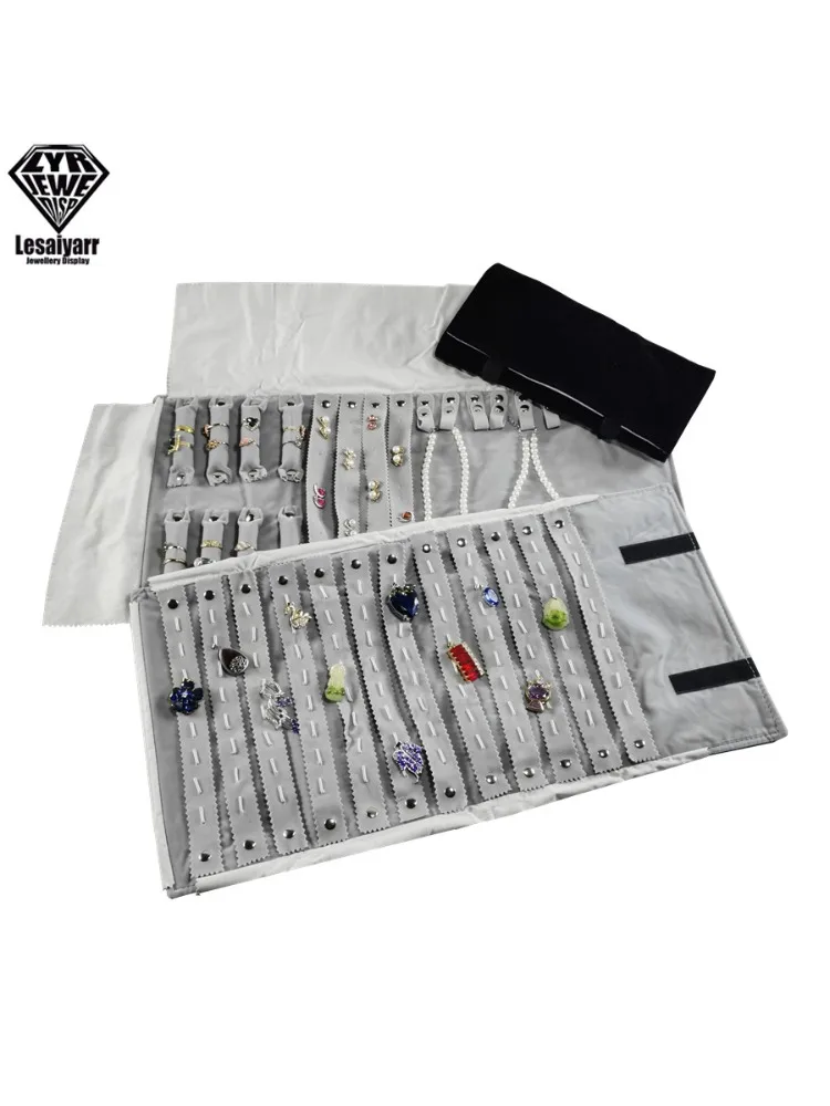 Jewelry Roll Jewellery Storage Bag Portable Velvet Pouch Ring Earring Necklace Storage Holder Set Jewelry Organize Bags