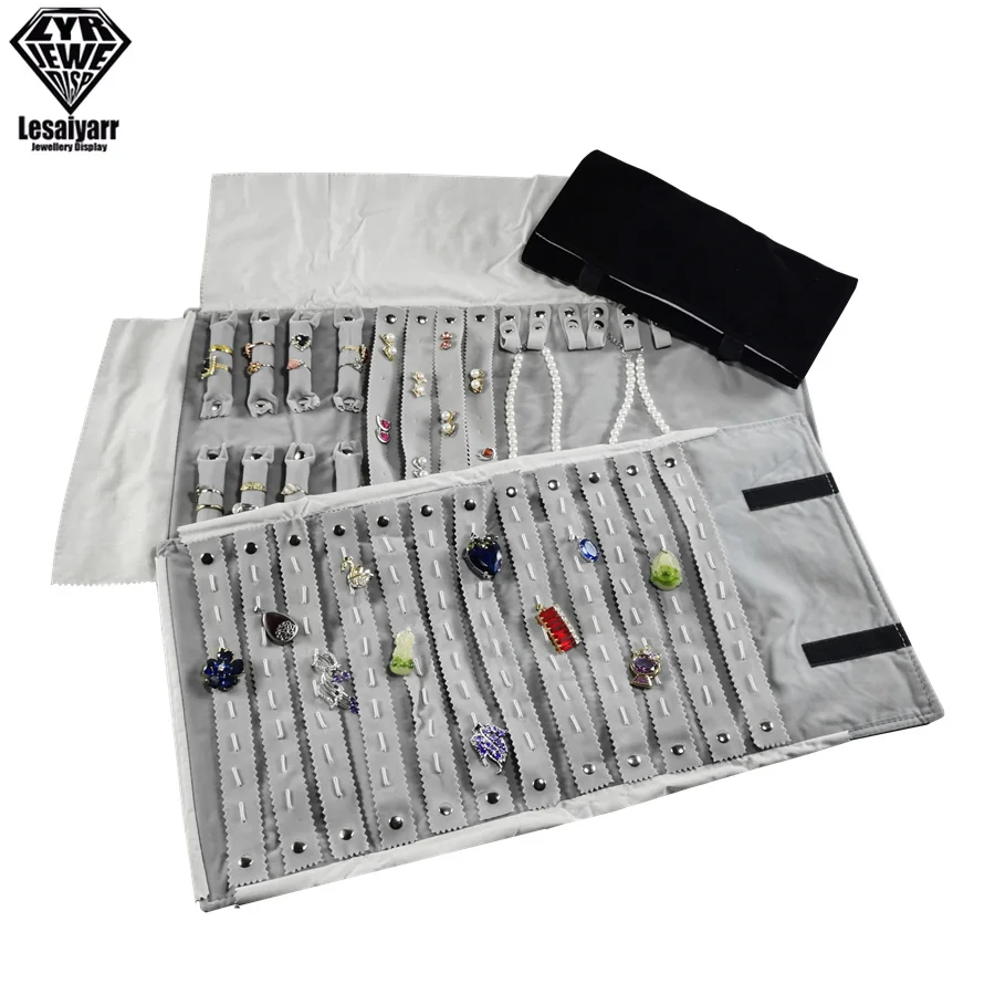 Jewelry Roll Jewellery Storage Bag Portable Velvet Pouch Ring Earring Necklace Storage Holder Set Jewelry Organize Bags