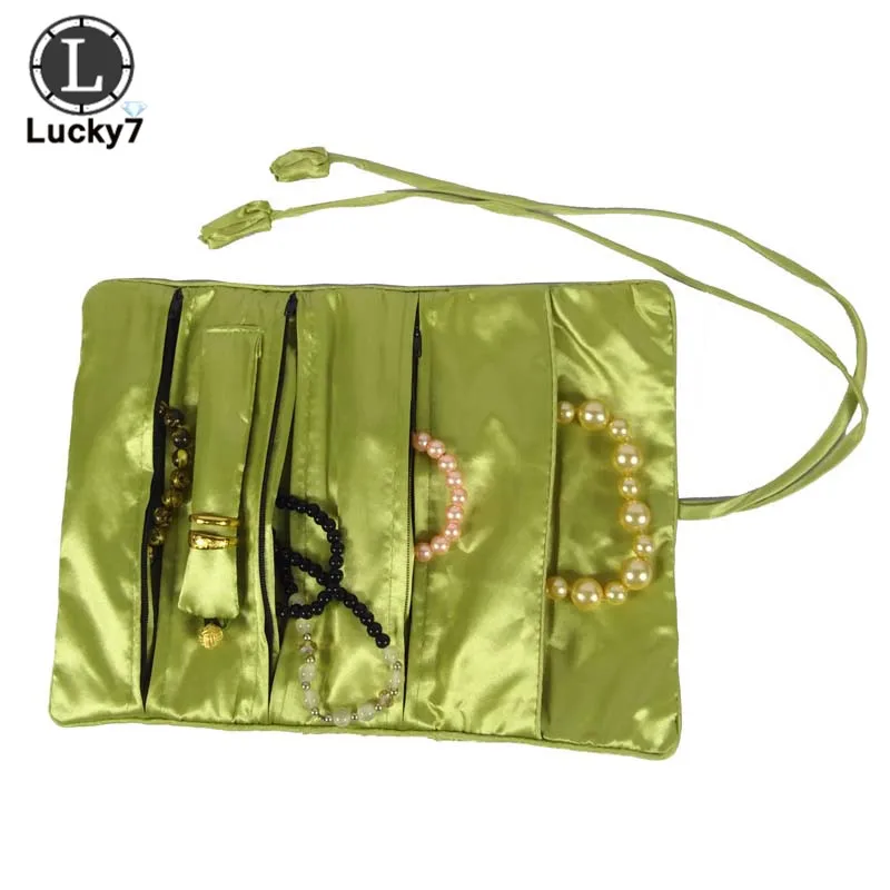 Embroidered Jewelry Storage Bag Chinese Wind Silk Jewelry Organizer Travel Pouch Ring Necklace Zipper Embroidery Bird Roll Bag